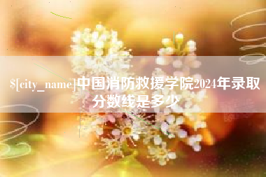 张北中国消防救援学院2024年录取分数线是多少