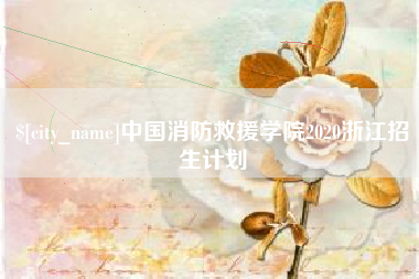 张北中国消防救援学院2020浙江招生计划