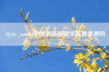 张北中国消防救援学院要体测吗