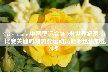 张北中国奥运会5000米世界纪录-在比赛关键时刻需要运动员能够迅速加速冲刺